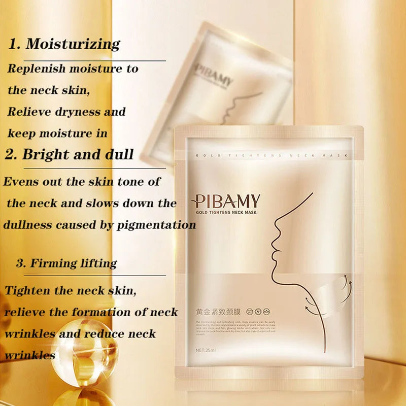 10pcs Gold Firming Neck Mask Moisturizing Brightening Hydrating skincare Neck Masks Beauty Necks Skin Care Products