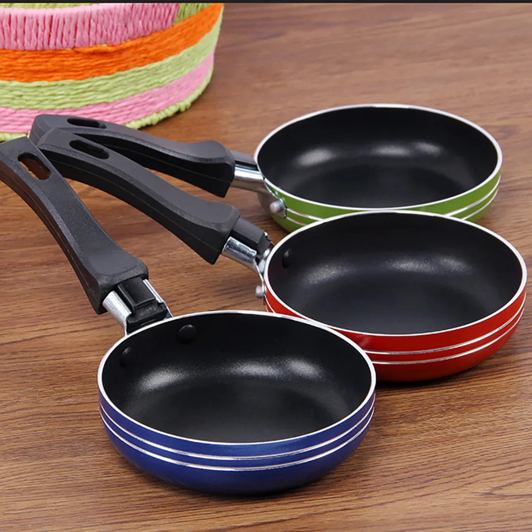 12cm/14cm/16cm Mini Frying Pan Non-Stick Steel Frypan Pot Saucepan Random Color For Cookware Kitchen Cookware