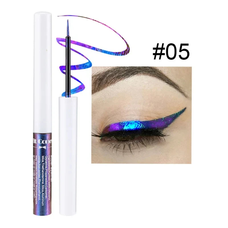 1pc Shiny Metallic Eyeshadow Liner Chameleons Multi Chrome Eyeliner Liquid Pearl Gloss Color Aurora Eyes Make up Glitter Pigment