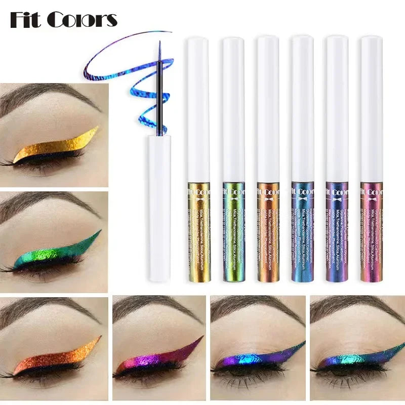 1pc Shiny Metallic Eyeshadow Liner Chameleons Multi Chrome Eyeliner Liquid Pearl Gloss Color Aurora Eyes Make up Glitter Pigment